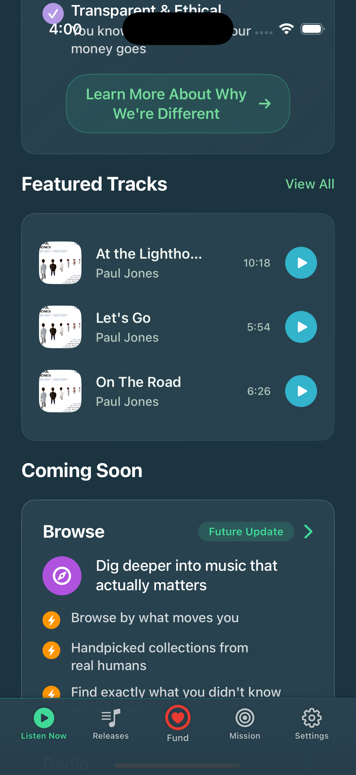 TerribleCat Music Featured Tracks Page - Independent Music Streaming Interface